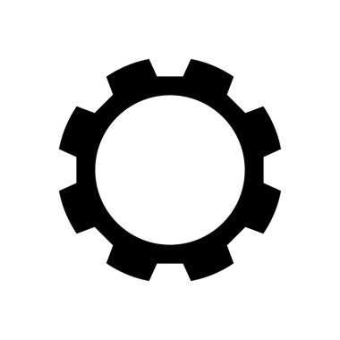 Mobil App Web Sitesi İzole İllüstrasyon Endüstriyel Makine Cogwheel için Siyah Ayarlar Simgesi