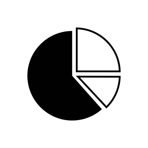 Gráfico Pastel Icono Negro Ilustración Vectorial Aislada Símbolo Gráfico Círculo — Archivo Imágenes Vectoriales