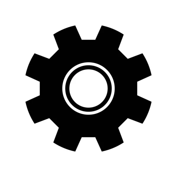 Icono Configuración Negro Para Aplicación Móvil Sitio Web Ilustración Aislada — Vector de stock