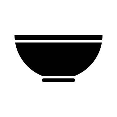 Asya Kase Simge Siyah İzole Gıda Noodles Çin Mutfağı Çorba Tabağı Vektör İllüstrasyon
