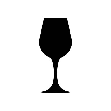 Şarap Cam Simge Alkol Wineglass Alkol İçme Sembol Vektör İllüstrasyon 