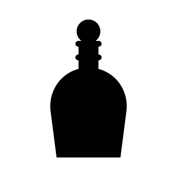 Icono Botella Poción Negra Contenedor Líquido Vector Ilustración Tubo Laboratorio — Archivo Imágenes Vectoriales
