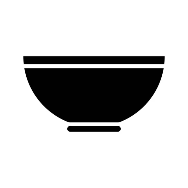 Ασιάτης Ισσα Μπολ Εικονίδιο Μαύρο Απομονωμένη Τροφή Νουντλς Κινεζική Κουζίνα — Διανυσματικό Αρχείο