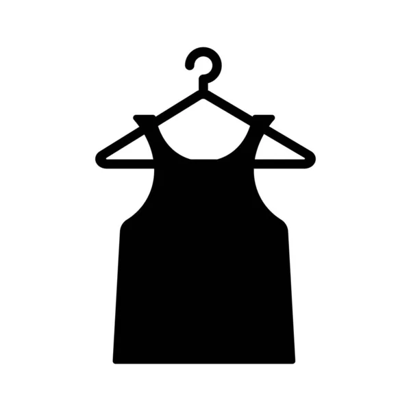 Tank Top Hanger Icon Black Vector Illustration Casual Sport Wear — Stock Vector