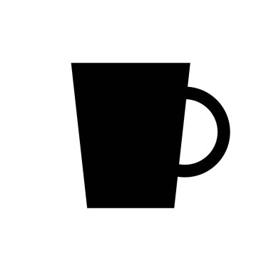 Kahve Fincanı Simgesi İzole Espresso Cafe Çay Kupa Siyah Vektör İllüstrasyon Sıcak İçecek