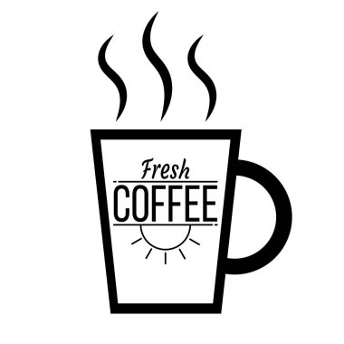 Kahve Fincanı Simgesi İzole Espresso Cafe Çay Kupa Siyah Vektör İllüstrasyon Sıcak İçecek