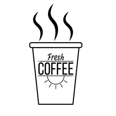 Kahve Fincanı Simgesi İzole Espresso Cafe Çay Kupa Siyah Vektör İllüstrasyon Sıcak İçecek