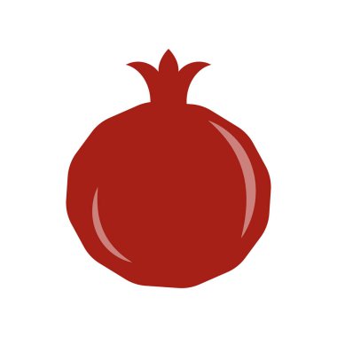 Nar meyvesi beyaz arkaplanda izole edilmiş ikon vektör çizimi Rosh Hashanah bayram sembolü 