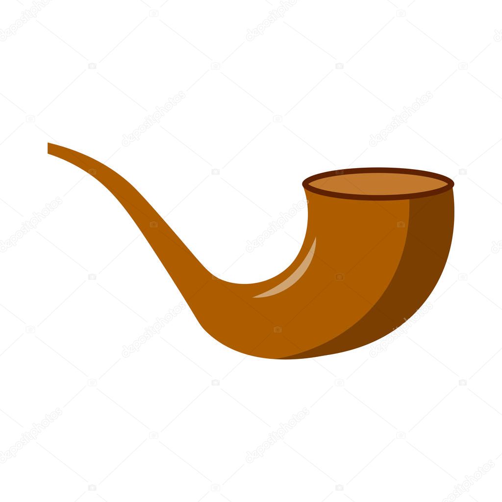Shofar jewish new year Rosh Hashanah tradition symbol Yom Kippur vector illustration