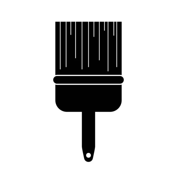 Paintbrush Λογότυπο Διάνυσμα Απεικόνιση Μαύρο Πινέλο Λευκό Φόντο Εικονίδιο — Διανυσματικό Αρχείο