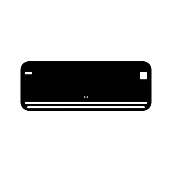 Airconditioner Pictogram Zwart Geïsoleerde Vector Illustratie Home Klimaat Controle Symbool — Stockvector