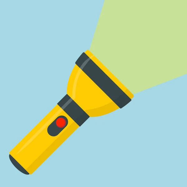 Icono Linterna Diseño Plano Amarillo Portátil Antorcha Vector Icono Ilustración — Vector de stock