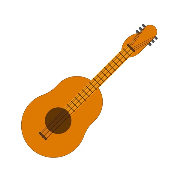 Klassische Akustische Gitarre Isoliert Ikone Musikinstrument Vektor Illustration — Stockvektor