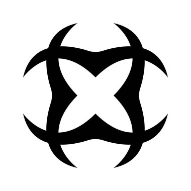 Siyah kabile çiçek ikonu vektörü basit dövme sanatı çizimi