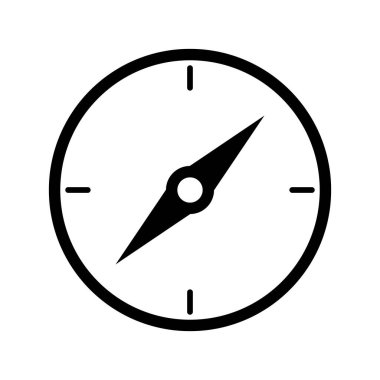  Pusula simgesi siyah ve beyaz navigasyon ekipmanı vektör illüstrasyonuName 