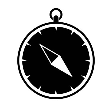  Pusula simgesi siyah ve beyaz navigasyon ekipmanı vektör illüstrasyonuName 