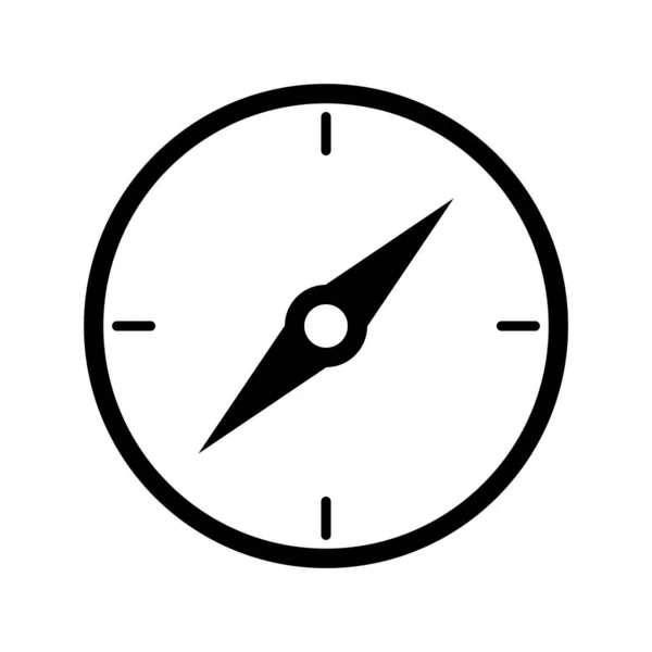 Ikona Kompasu Czarno Biały Wektor Sprzętu Nawigacyjnego Ilustracja — Wektor stockowy