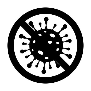 Coronavirus hiçbir giriş simgesi durduramaz tehlikeli korona gribi salgını salgını tıbbi sağlık riski konsepti çizimi