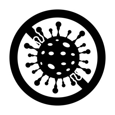 Coronavirus hiçbir giriş simgesi durduramaz tehlikeli korona gribi salgını salgını tıbbi sağlık riski konsepti çizimi