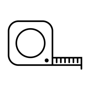 Mezura simgesini ölç. İnşaat cetveli işareti. Beyaz arkaplanda vektör illüstrasyonu.