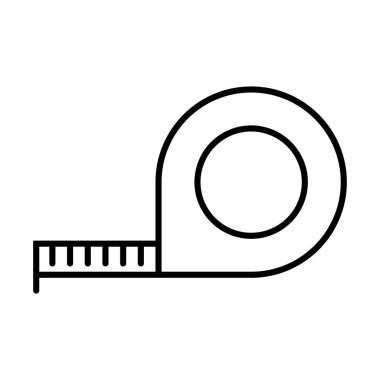 Mezura simgesini ölç. İnşaat cetveli işareti. Beyaz arkaplanda vektör illüstrasyonu.