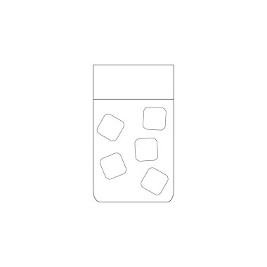 Buz küpleri bir cam.buz ile su düz tasarım cam 