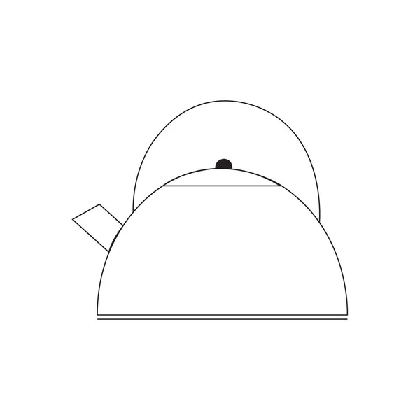 やかんのアイコン ベクトル 固体のロゴの図 白で隔離ピクトグラム — ストックベクタ