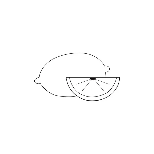 Symbol Citronu Tenká Čára Ikona Jídla Piktogram Obrázku Grafika Pro — Stockový vektor