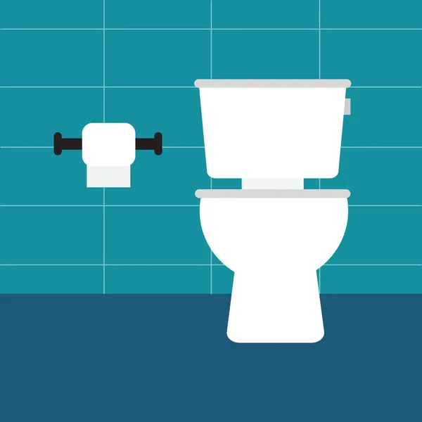 Tazón Baño Con Rollo Papel Higiénico — Vector de stock