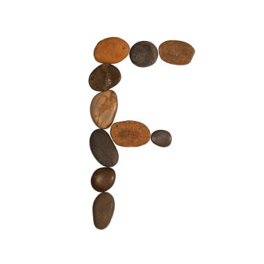 Deniz taşlarından yapılmış İngiliz alfabesi harfleri