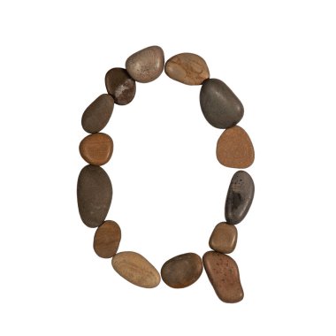 Deniz taşlarından yapılmış İngiliz alfabesi harfleri