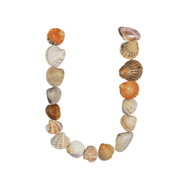 Letters English Alphabet Made Seashells Stock Picture