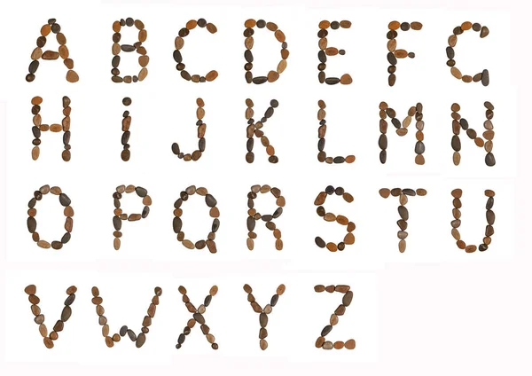 Alfabeto Inglés Piedras Marinas Imagen de archivo