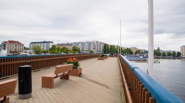 Savonlinna, Finlandiya, 08.08.2019, Savonlinna şehrindeki turistik yerler ve turistik mekanlar