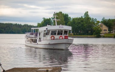 Savonlinna, Finlandiya, 08.08.2019, Savonlinna şehrindeki turistik yerler ve turistik mekanlar