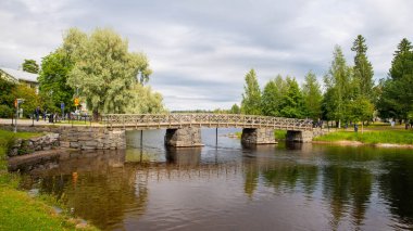Savonlinna, Finlandiya, 08.08.2019, Savonlinna şehrindeki turistik yerler ve turistik mekanlar