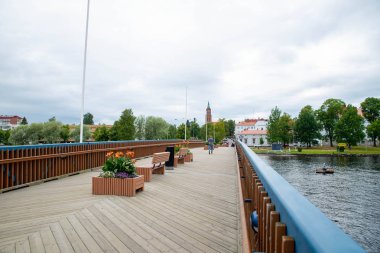 Savonlinna, Finlandiya, 08.08.2019, Savonlinna şehrindeki turistik yerler ve turistik mekanlar