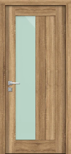 Tekstur Pintu Warna Oak Alami Dengan Kaca Untuk Render Interior — Stok Foto