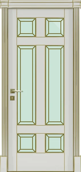 Textura Puerta Color Beige Con Vidrio Para Renderizado Interior Clásico — Foto de Stock