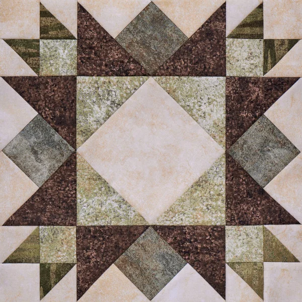 Patchwork geometrik blok kumaşlar, adet yorgan detay