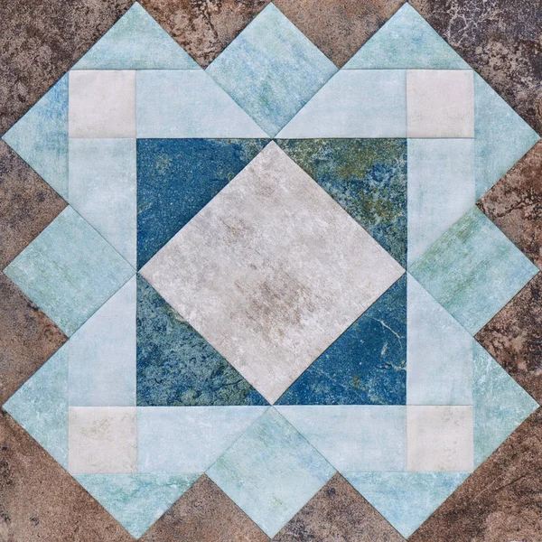 Patchwork geometrik blok kumaşlar, adet yorgan detay