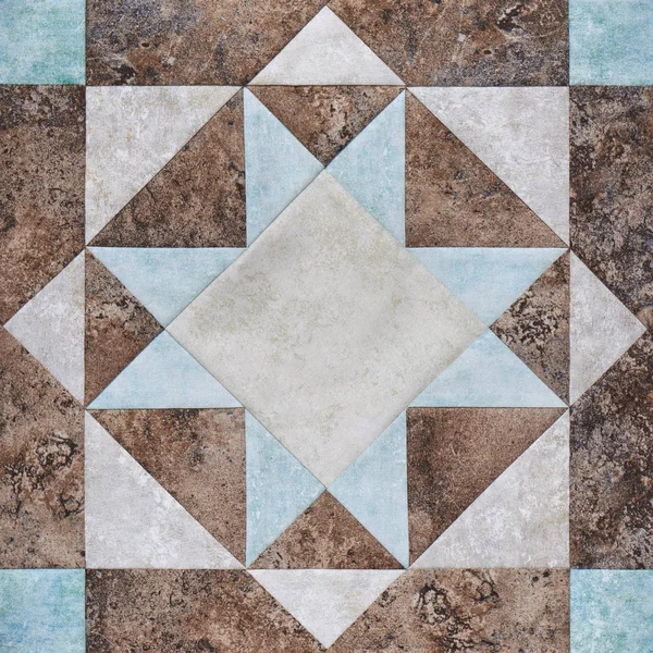 Patchwork geometrik blok kumaşlar, adet yorgan detay