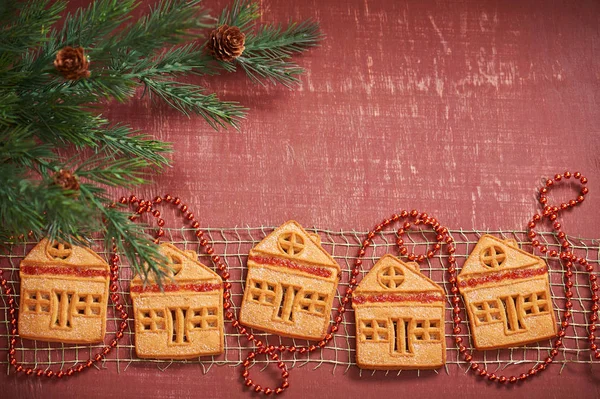 Five Cookies Marmalade Form House — Stock Photo, Image