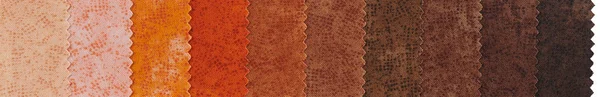 Échantillons Tissus Coton Colorés Avec Rangée Bords Zig Zag Disposés — Photo