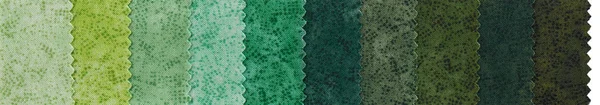 Échantillons de tissus de coton colorés avec zig zag bord rangée organiser — Photo