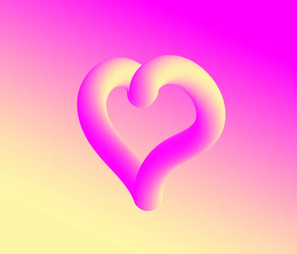 Coeur jaune et rose avec volume — Image vectorielle