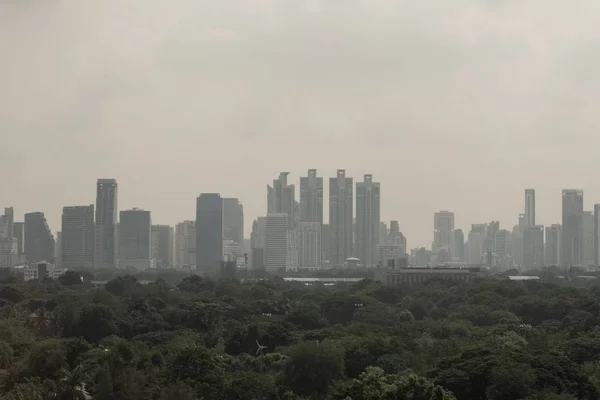 De Pm 2.5 vervuiling in Bangkok stad, Thailand, 01 okt 2019 — Stockfoto