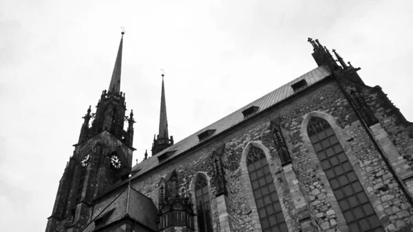 Antigua Catedral Tono Blanco Negro —  Fotos de Stock