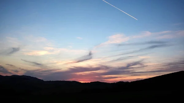 Horská Krajina Při Východu Slunce — Stock fotografie