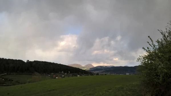 Paysage Montagne Prairie Jour — Photo